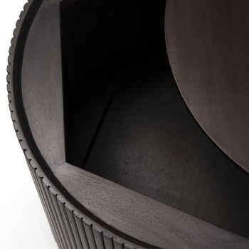 Detalle Mesa de café Roller Max Caoba de Ethnicraft en Moises Showroom Detalle Mesa de café Roller Max Caoba de Ethnicraft en Moises Showroom