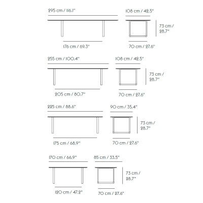Muuto Table à manger 70/70