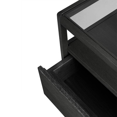 Ethnicraft Mesa lateral de carvalho preto Spindle Ethnicraft Mesa lateral de carvalho preto Spindle