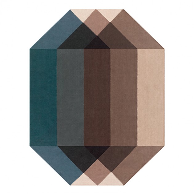 Kilim de exterior Diamond de Gan Rugs en color Blue-Brown