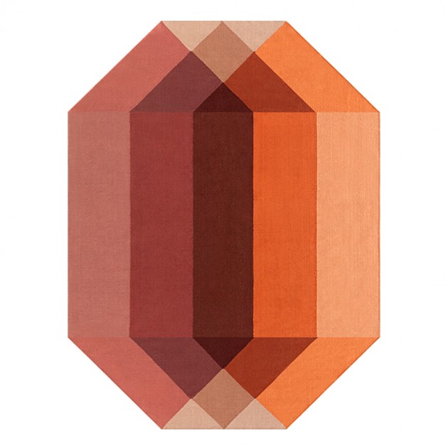 Kilim Diamond Orange Wine Outdoor de Gan Rugs