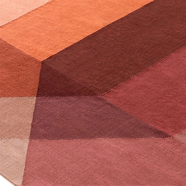 Kilim Diamond Orange Wine Outdoor de Gan Rugs