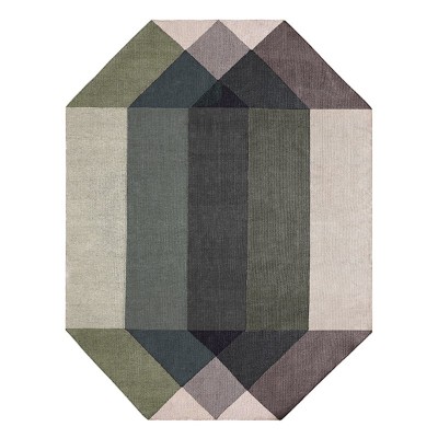 Gan Rugs Kilim Diamant Vert Gris