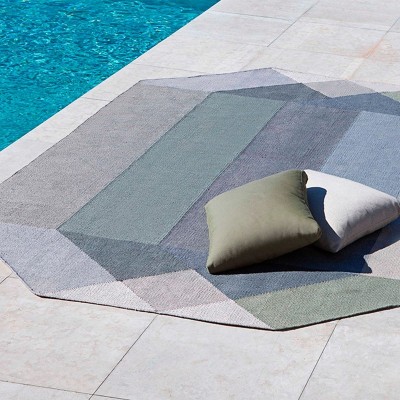 Gan Rugs Kilim Diamant Vert Gris