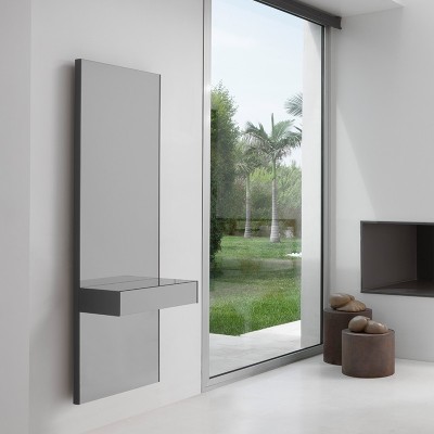 Consola Grey con espejo gris fumé y lacado Grafito de Kendo Mobiliario Consola Grey con espejo gris fumé y lacado Grafito de Kendo Mobiliario