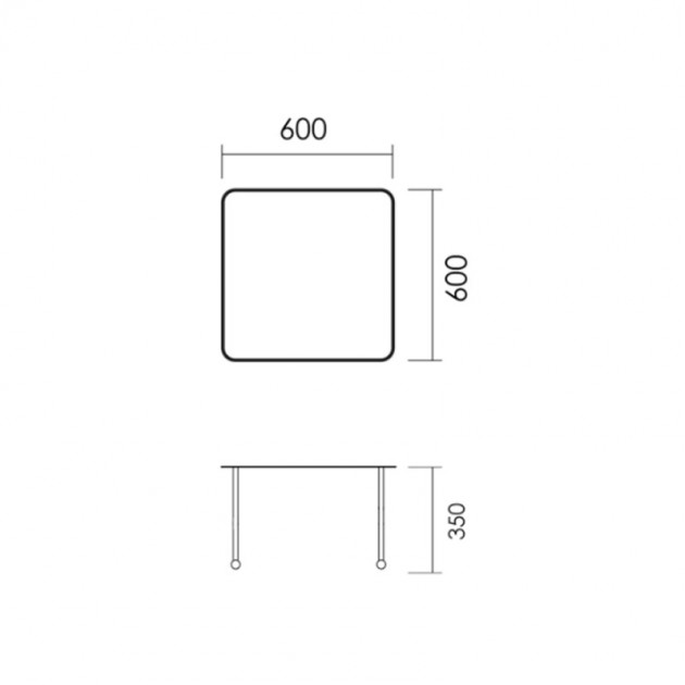 Mesa Numeral cuadrada medidas