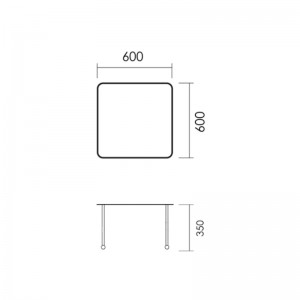 Mesa Numeral cuadrada medidas