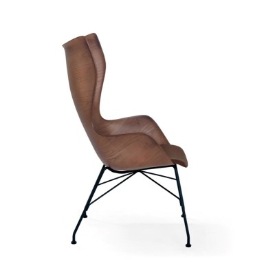 Poltrona K/Wood rivestita in pelle di Philippe Starck per Karteell Poltrona K/Wood rivestita in pelle di Philippe Starck per Karteell