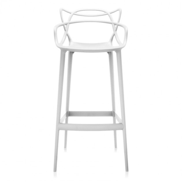 Frente Taburete Masters de Kartell blanco h75