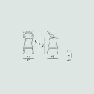 Medidas Taburete Masters de Kartell h75