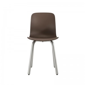 Silla Substance base aluminio y asiento polipropileno gris beige.