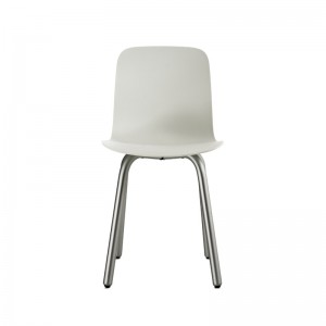 Silla Substance base aluminio y asiento polipropileno blanco.