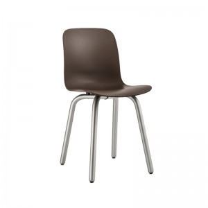 Silla Substance base aluminio y asiento polipropileno gris beige.