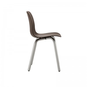 Silla Substance base aluminio y asiento polipropileno gris beige.