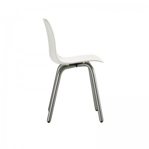 Silla Substance base aluminio y asiento polipropileno blanco.