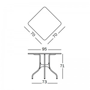 Mesa Milà exterior de 70x70cm