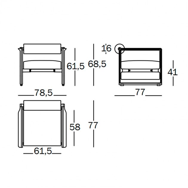 Sillón Brut medidas