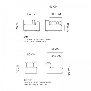 Medidas elementos sofá Riff de Norr11