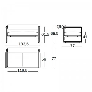 Medidas Sofá Brut 2 plazas