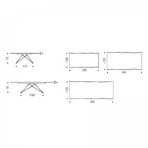 Medidas mesa Premier Wood de Cattelan Italia