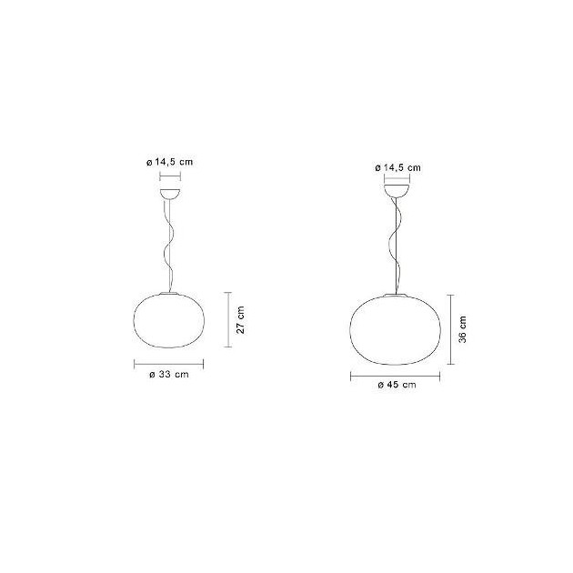 Lámpara Glo-Ball S 2 suspensión Flos medidas