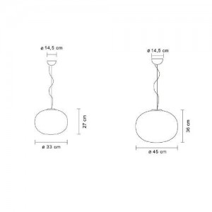 Lámpara Glo-Ball S 2 suspensión Flos medidas