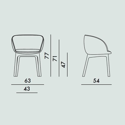 Medidas Butaca CHARLA - Kartell Medidas Butaca CHARLA - Kartell