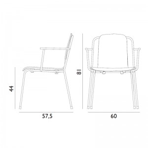 Studio armchair unpholstered measurements by Normann Copenhaguen