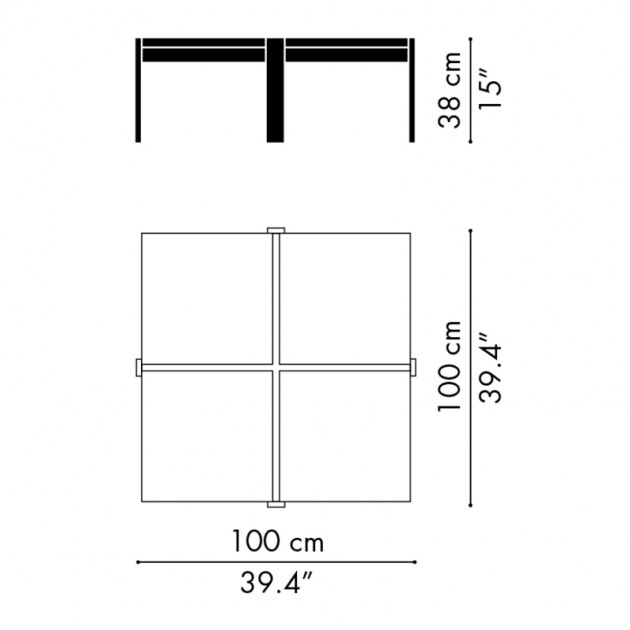 Measurements PK65™ table by Fritz Hansen