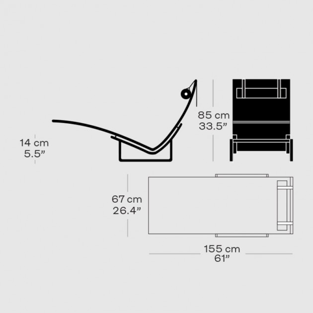 Measurements Chaise Longue PK24™ - Fritz Hansen