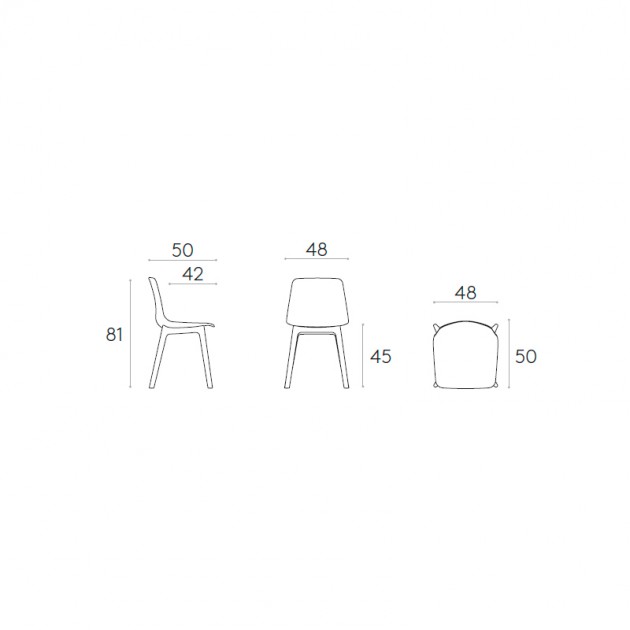 Medidas Silla Varya 4 pies plástico de Inclass