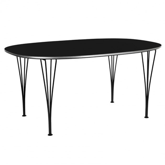 Mesa Superellipse™ tablero negro - estructura negra de Fritz Hansen