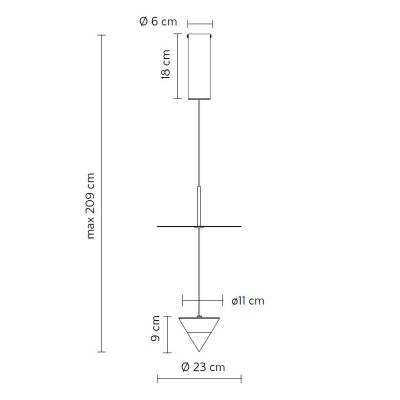 Measurements small Stralunata pendant lamp by Karman Measurements small Stralunata pendant lamp by Karman