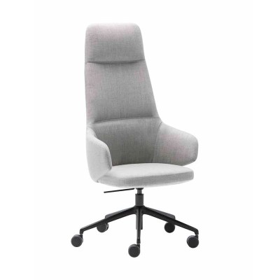 Sillón con ruedas Binar Executive de respaldo alto en Moises Showroom Sillón con ruedas Binar Executive de respaldo alto en Moises Showroom