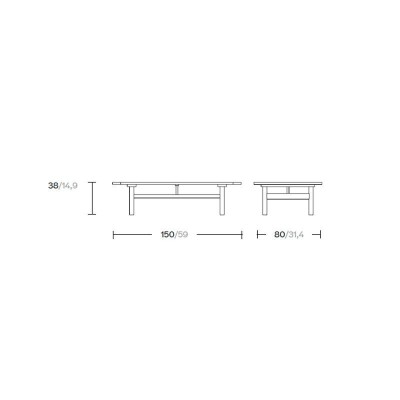 Kettal, table basse Riva 150x80, KS2600800 Kettal, table basse Riva 150x80, KS2600800