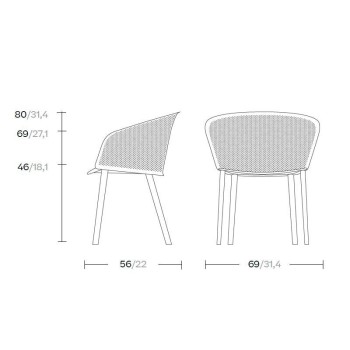 Medidas silla Stampa de Kettal en Moises Showroom Medidas silla Stampa de Kettal en Moises Showroom