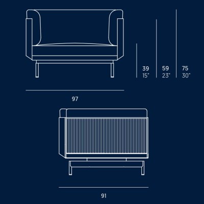 Medidas sillón Onde de Gandía Blasco Medidas sillón Onde de Gandía Blasco
