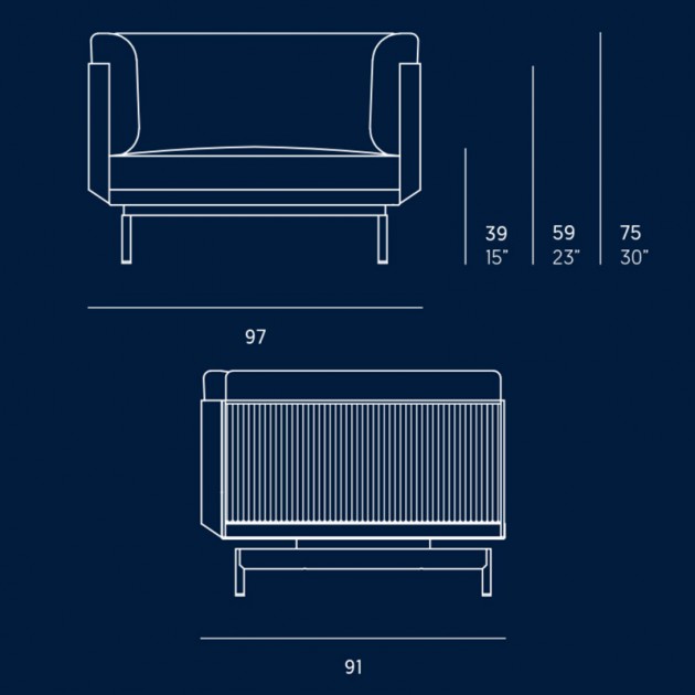 Medidas sillón Onde de Gandía Blasco