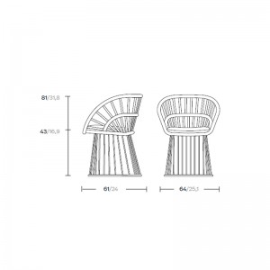 Medidas silla Cala de Kettal en Moises Showroom