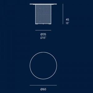 Medidas mesa baja circular diámetro 60cm de Gandía Blasco