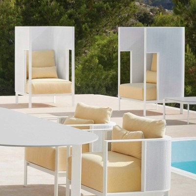Sillón Cocoon Solanas blanco de Gandía Blasco fotografía ambientada Sillón Cocoon Solanas blanco de Gandía Blasco fotografía ambientada