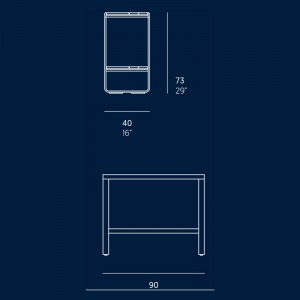 Medidas estantería Flat de 90cm de Gandía Blasco