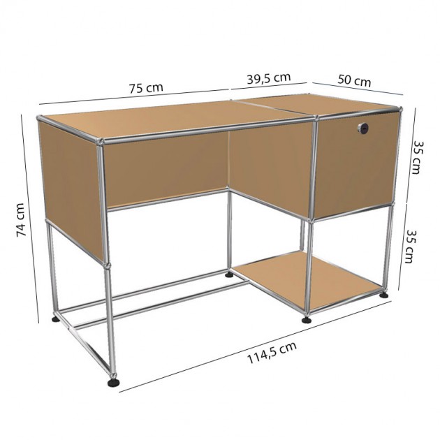 Escritorio USM Haller home office, medidas