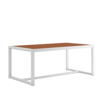 Mesa DNA teca 179cm estructura blanca de Gandía Blasco Mesa DNA teca 179cm estructura blanca de Gandía Blasco