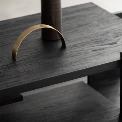 Detalle tableros mesa de centro Abstract en teca teñido de negro Ethnicraft Detalle tableros mesa de centro Abstract en teca teñido de negro Ethnicraft