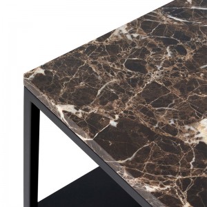 Detalle mesa Stone dark emperador de Ethnicraft