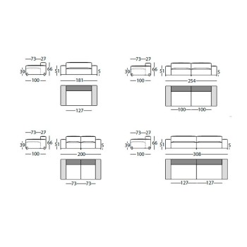 Low arm Sancal Mousse sofa