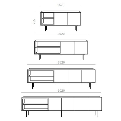 Medidas Element Credenza de Andreu World Medidas Element Credenza de Andreu World