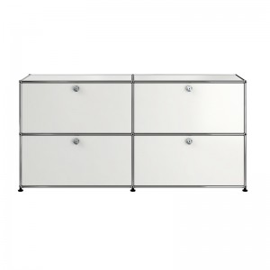 Credenza USM Haller en color blanco puro frontal