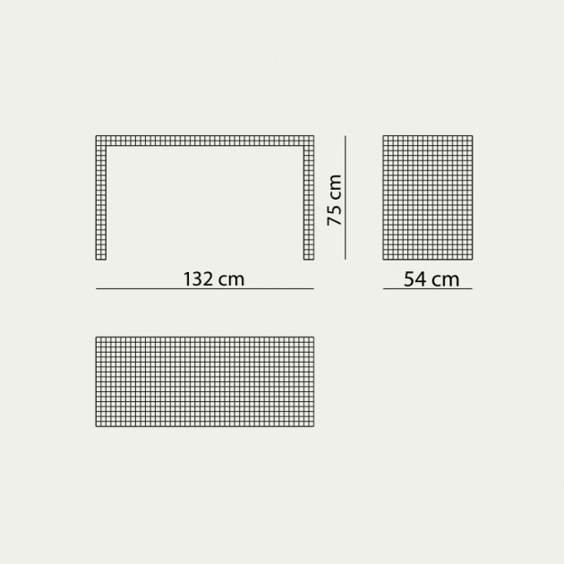 Medidas escritorio Quaderna 2750 de Zanotta